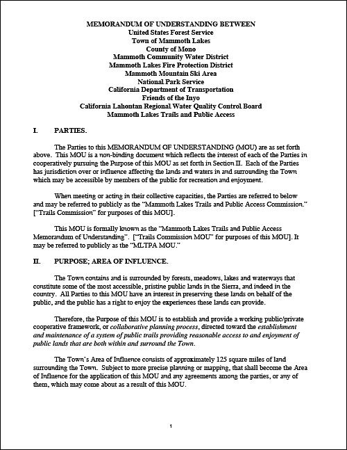 MLTPA Memorandum of Understanding (MLTPA MOU)