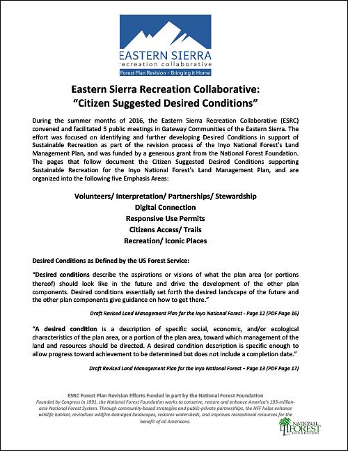 Citizen Suggested Desired Conditions