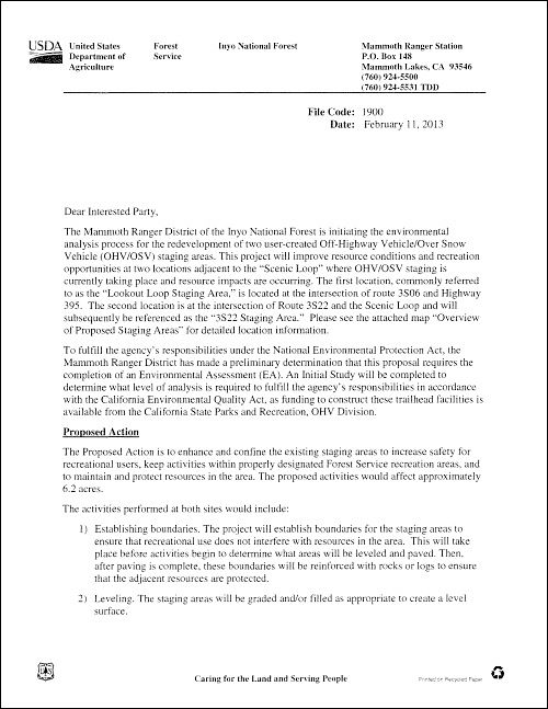 Scenic Loop OSV/OHV Staging Areas - USFS Project Page