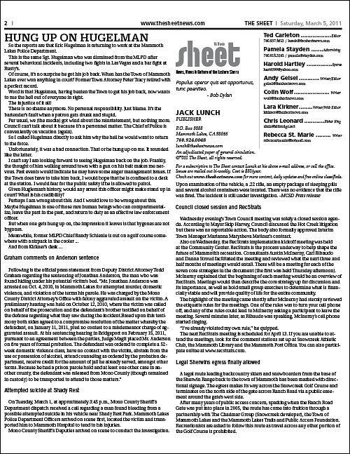 Ranch Road Egress Route – The Sheet in March, 2011