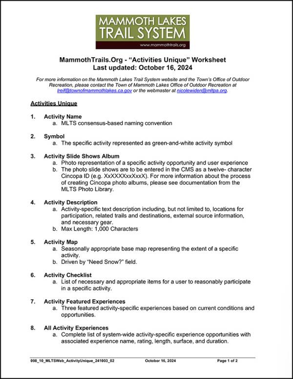 Activity Creation Worksheet