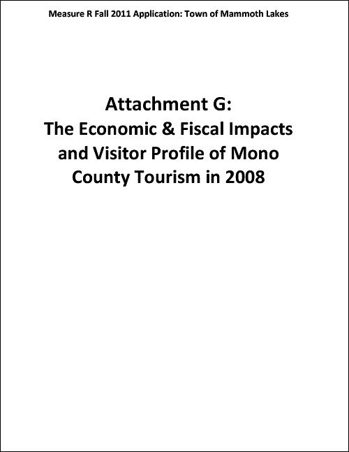 Mono County Economic Impact Report - 2008