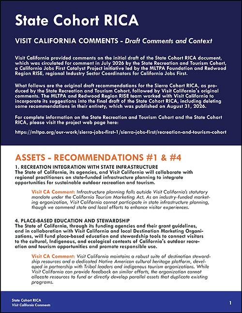 DOWNLOAD VISIT CALIFORNIA COMMENTS ON DRAFT RICA