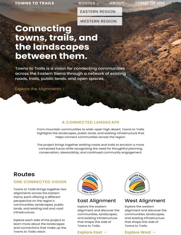 TOWNS TO TRAILS WEBSITE
