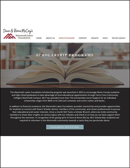 Scholarships from Mammoth Lakes Foundation