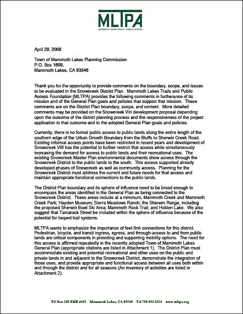 MLTPA comments - Snowcreek NDP - Apr 29, 2008  (15KB)