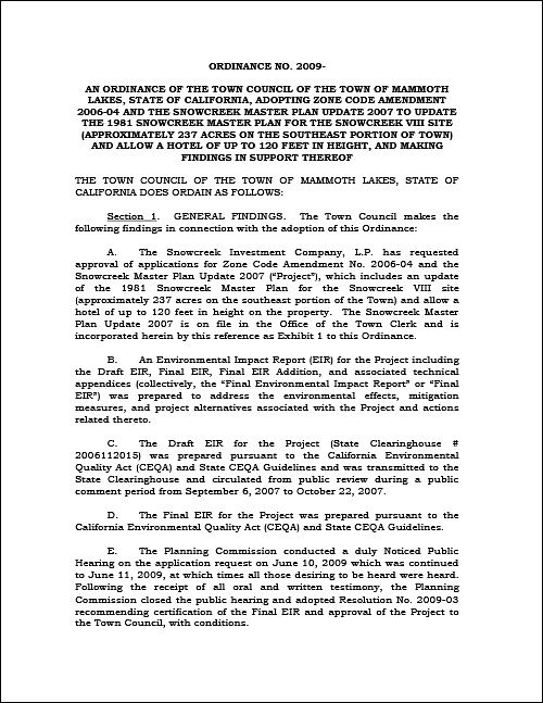 Conditions of Approval - Snowcreek Master Plan VIII  (216KB)