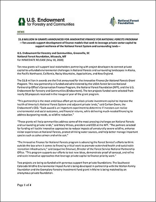 IFNF Awards Press Release